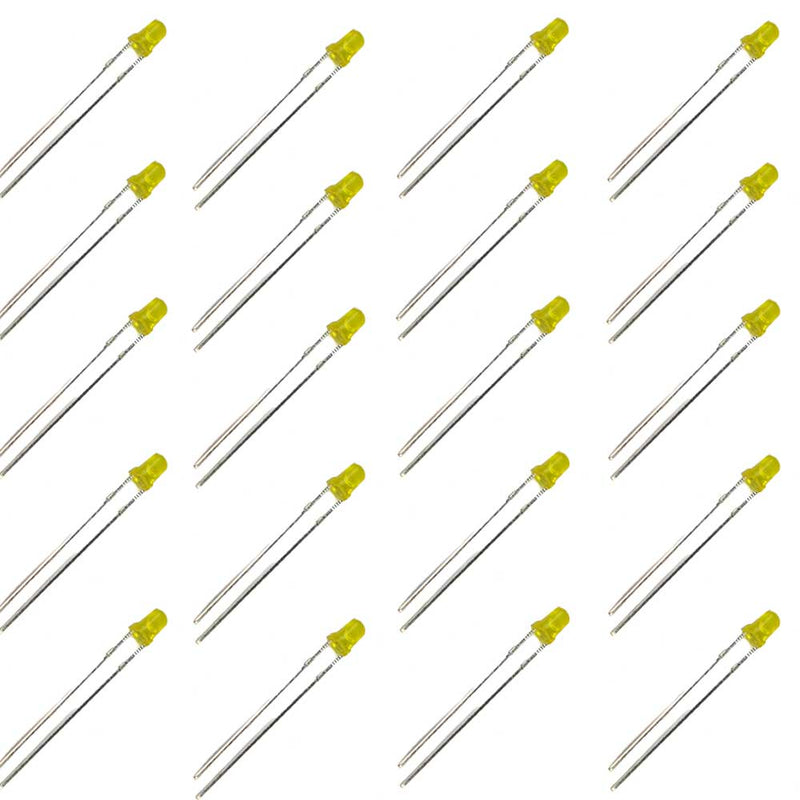 3mm Yellow LED with Diffused Lens