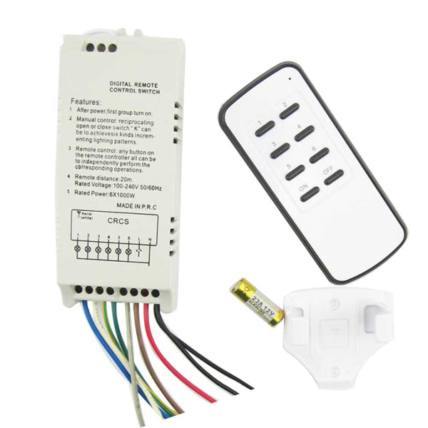6 Channel Remote Control Light Switch 220V