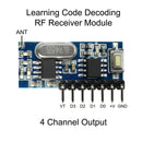 Buy QIACHIP Wireless 433Mhz RF Module Receiver Remote Control Built-in Learning Code 1527 Decoding 4 channel output