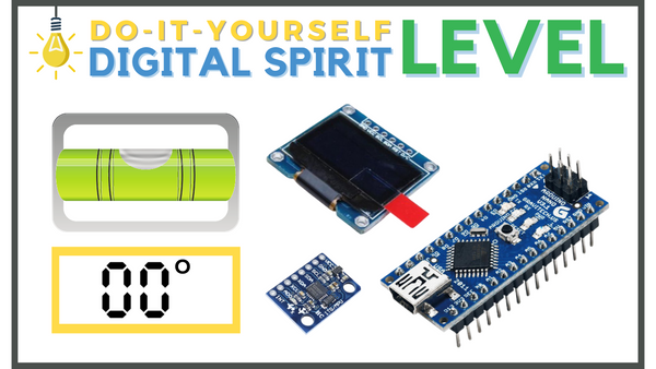 DIY Digital Spirit Level, Arduino Nano, 0.96 Inch OLED Screen, MPU6050 Sensor, Li-Po/ Li-Ion battery, 100kΩ resistors, 10xx Push Button, Breadboard, Connecting Wires, Buzzer