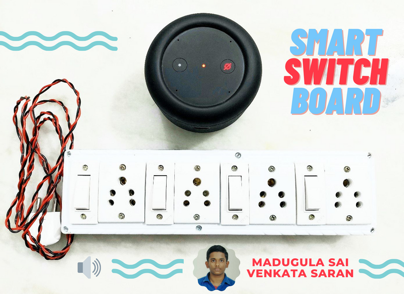 Voice and Manual controlled Smart Switch Board with feedback, code for Smart Switch Board, Circuit diagram for Smart Switch Board