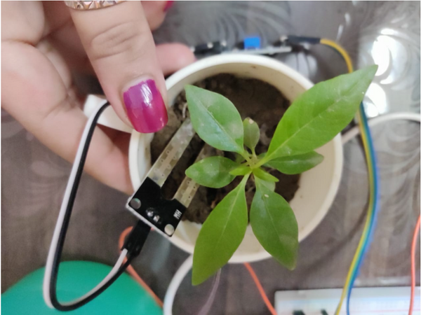 Learn How to Make a Plant Weather Monitoring System with a Soil Moisture Sensor, a HC05 Bluetooth Module, Arduino Nano and Water Pump