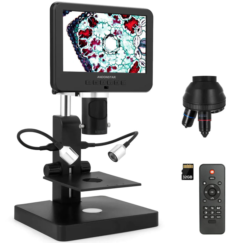 Andonstar 3 Lenses HDMI 10.1 Inch LCD Coin Digital Microscope AD249S-P