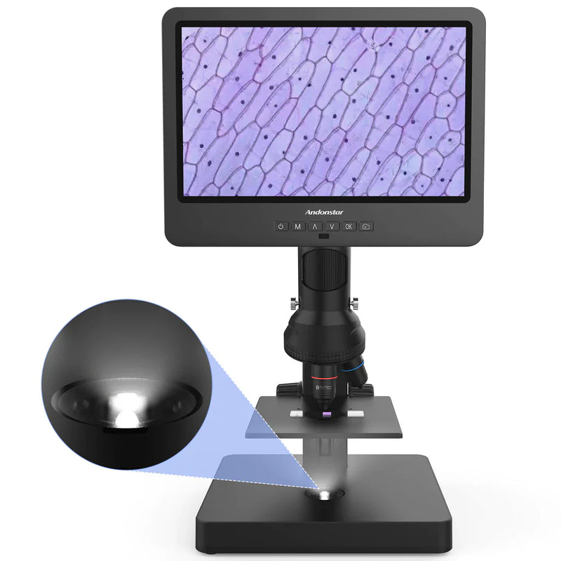 Andonstar 3 Lenses HDMI 10.1 Inch LCD Coin Digital Microscope AD249S-P