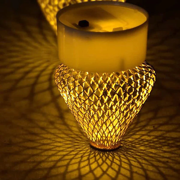 Lamp shape metal Flameless and Smokeless Decorative Candles Acrylic Led