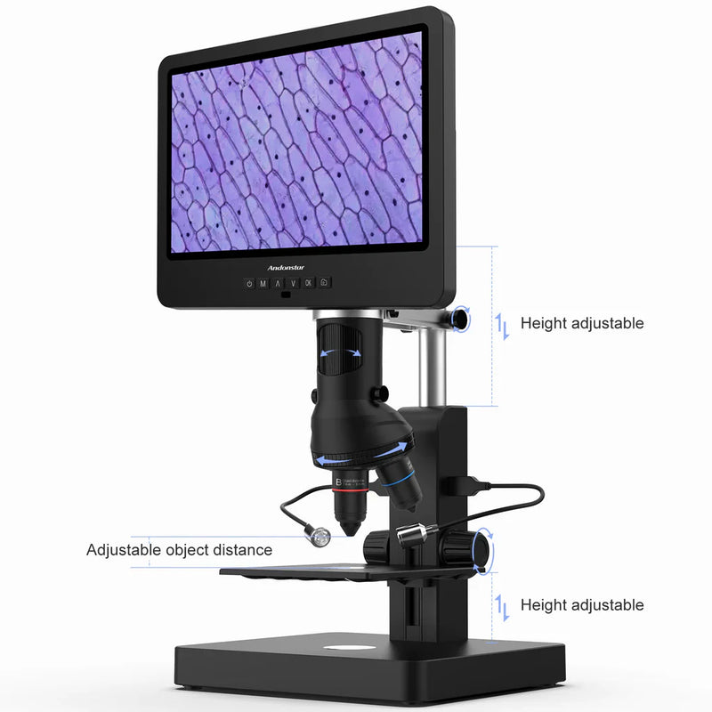 Andonstar 3 Lenses HDMI 10.1 Inch LCD Coin Digital Microscope AD249S-P