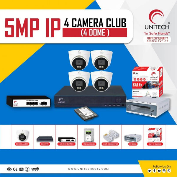 5MP IP 4 CAMERA BASKET (4 DOME)