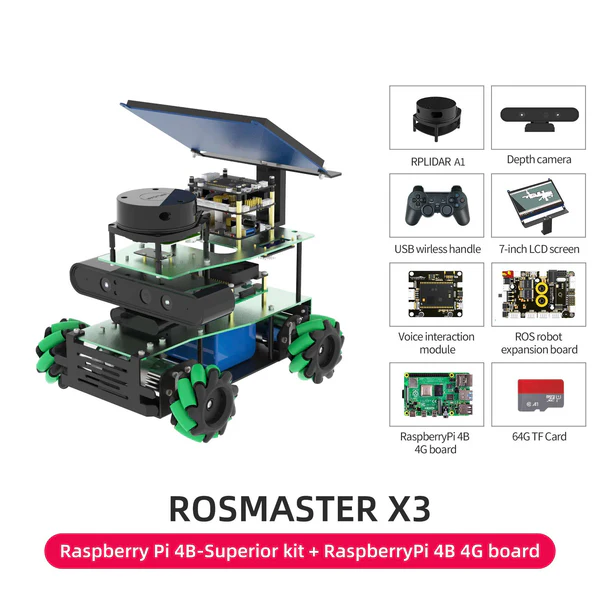 ROSMASTER X3 ROS Robot with Mecanum Wheel