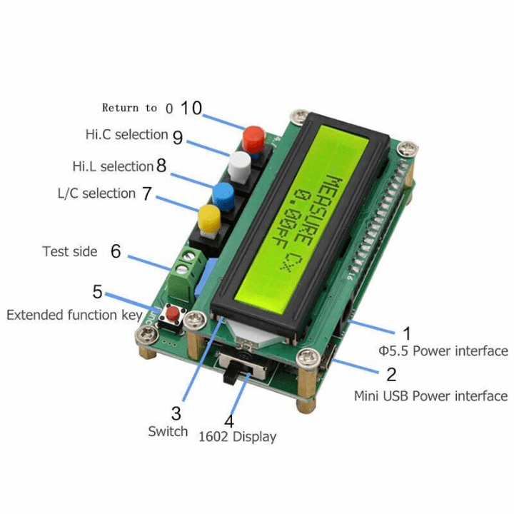 LC100A 2.5inch LCD Digital High Precision Inductance Capacitance (LC) Meter