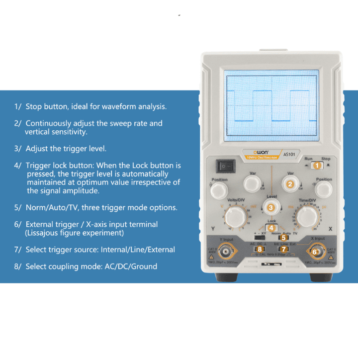 OWON MTQ 1016B Analogue Oscilloscope - 10 MHz 1 Channel