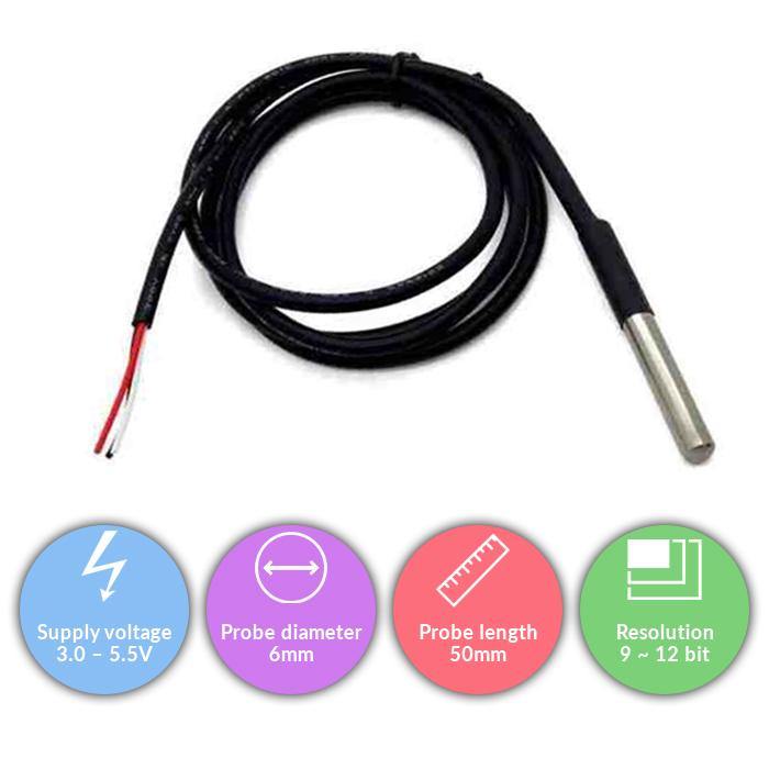 DS18B20 Waterproof Digital Thermometer Sensor Probe