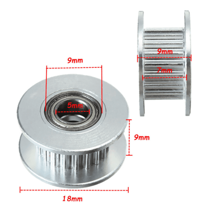 2GT 20 teeth pulley wheel for Belt 6mm Perlin passive idler pulley wheel bore 5mm
