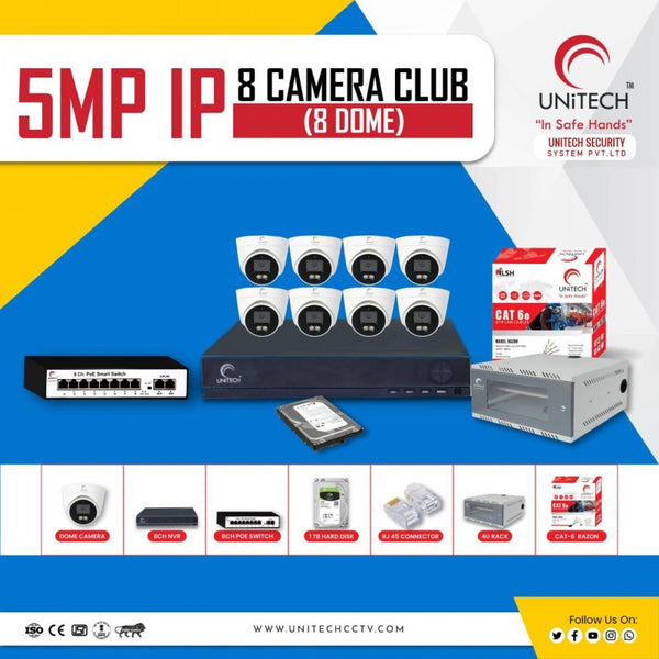 5MP IP 8 CAMERA BASKET (8 DOME)