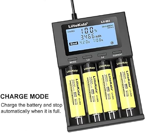 4 Slots Universal Battery Charger for 3.7V with LCD Display