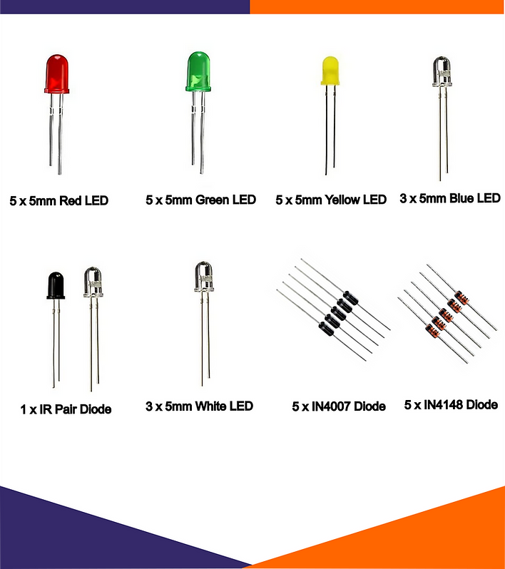 Electronic Components Kit with 200+ Components and Tutorial Book (STARTER KIT)