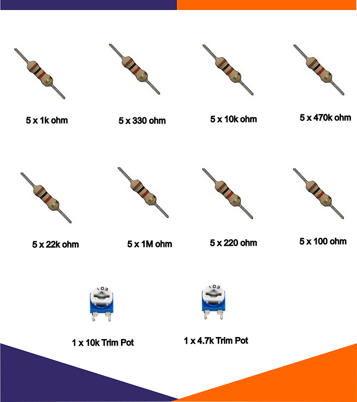Electronic Components Kit with 200+ Components and Tutorial Book (STARTER KIT)