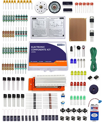 Electronic Components Kit with 200+ Components and Tutorial Book (STARTER KIT)