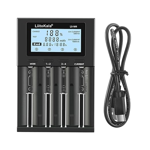 4 Slots Universal Battery Charger for 3.7V with LCD Display