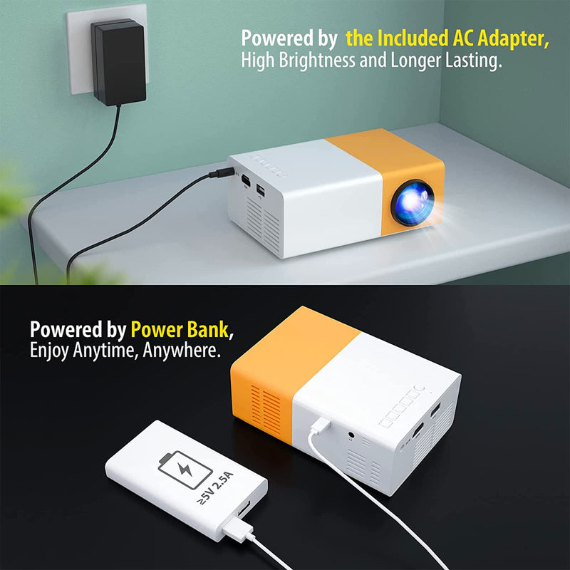Portable Mini Projector Home Theater LED Projector with Remote Controller 1080p HD