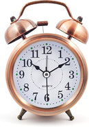 Twin Bell Analog Alarm Clock – Copper Finish | Loud Alarm for Heavy Sleepers