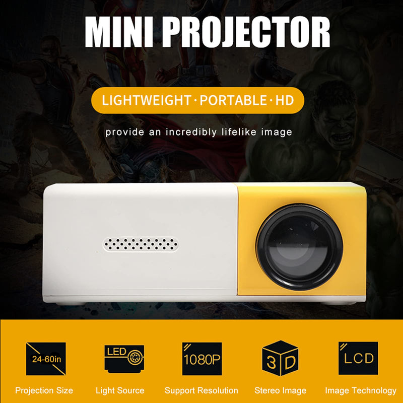 Portable Mini Projector Home Theater LED Projector with Remote Controller 1080p HD