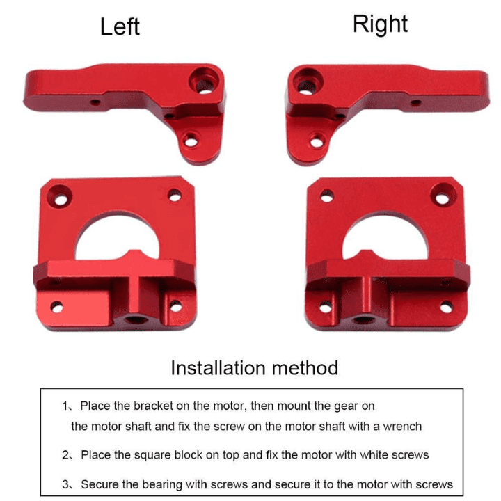 Extruder Kit Right Side Upgraded Red MK8 All Metal Bowden for 1.75mm Filament