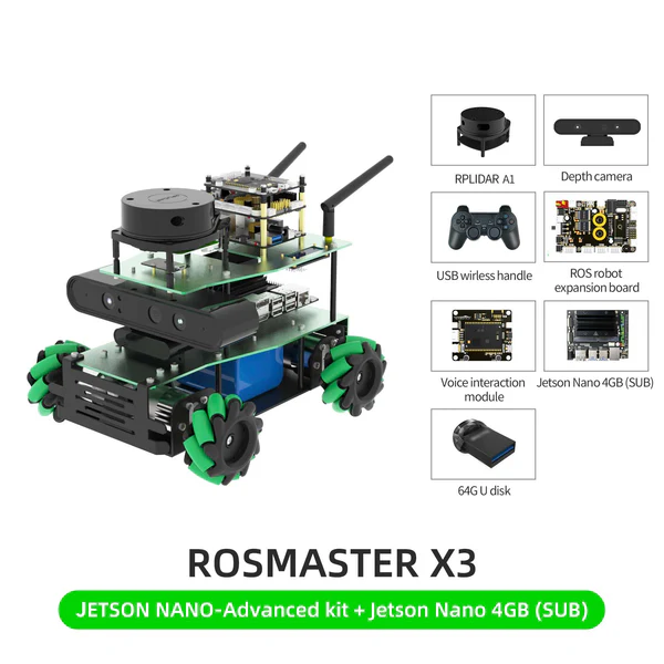 ROSMASTER X3 ROS Robot with Mecanum Wheel