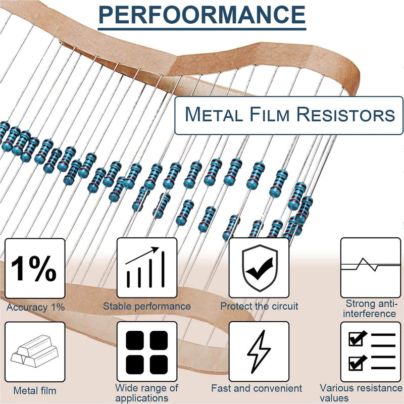 30 Type Assorted Resistor Kit . Metal Film Resistor Assorted Kit - 30 Kinds
