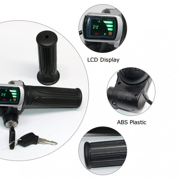 24V ebike Throttle with LCD Display ON-OFF Key Lock for E Vehicle