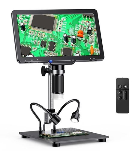 10 Inch Display Digital Microscope 1200X(GI  LP101)-with HDMI/USB output Extra Led Lights and Batteries