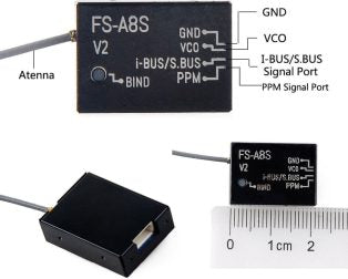 FlySky FS-A8S 2.4G 8CH Mini Receiver Module Rev 2