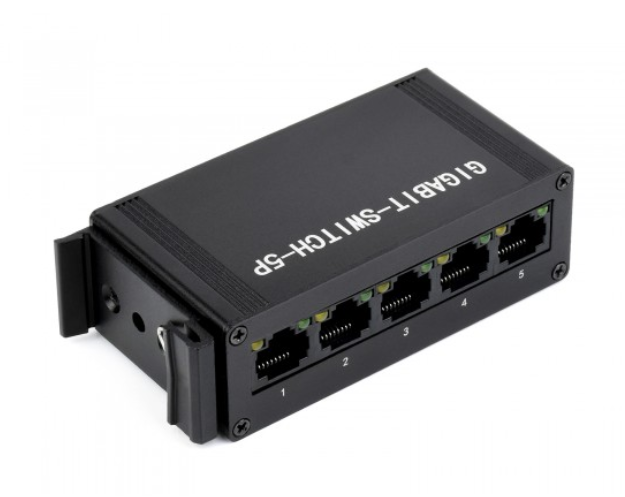 Industrial 5P Gigabit Ethernet Switch, Full-Duplex 10/100/1000M, DIN Rail Mount