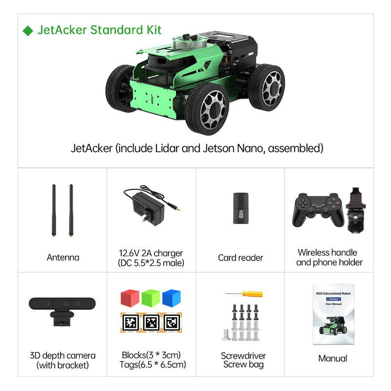 JetAcker ROS Education Robot Car with Ackerman Structure Powered by Jetson Nano