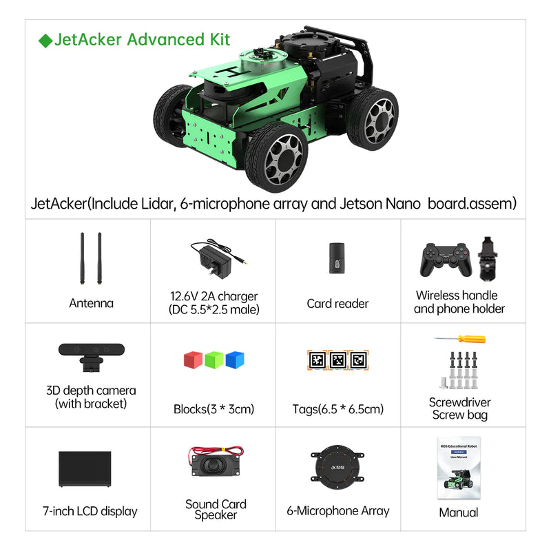 JetAcker ROS Education Robot Car with Ackerman Structure Powered by Jetson Nano