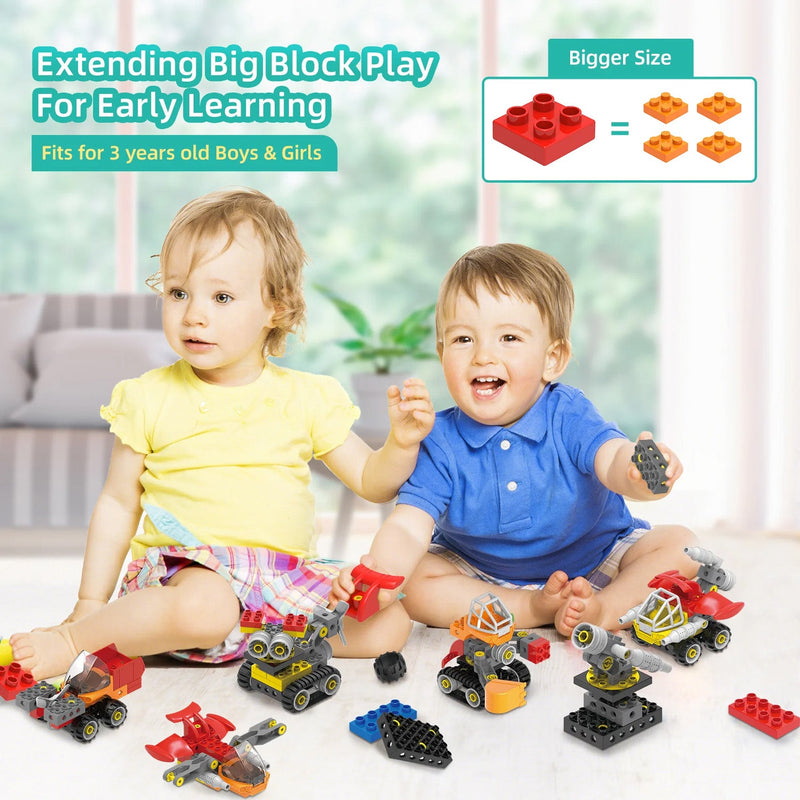 makerzoid 40-in-1 Big Building Blocks STEM Building Toys Mechanical Engineering Building Set For Kids STEM Learning Toys for Boys and Girls Educational Construction Toys 3+ Years Olds