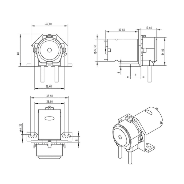6V 5000RPM Peristaltic Dosing Pump