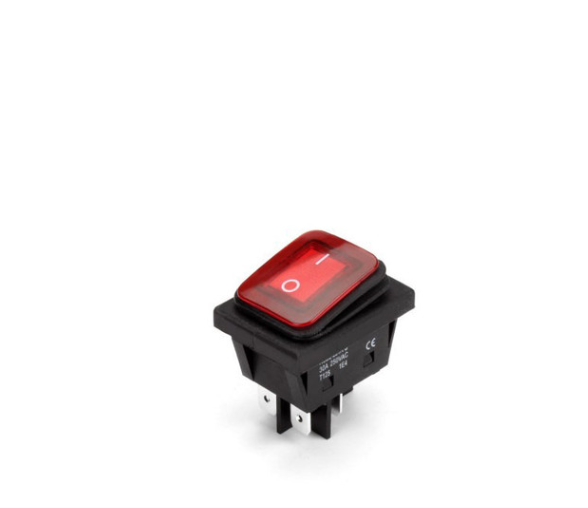 16A/20A 125V/250V DPST Waterproof Red Rocker Switch with Red Light