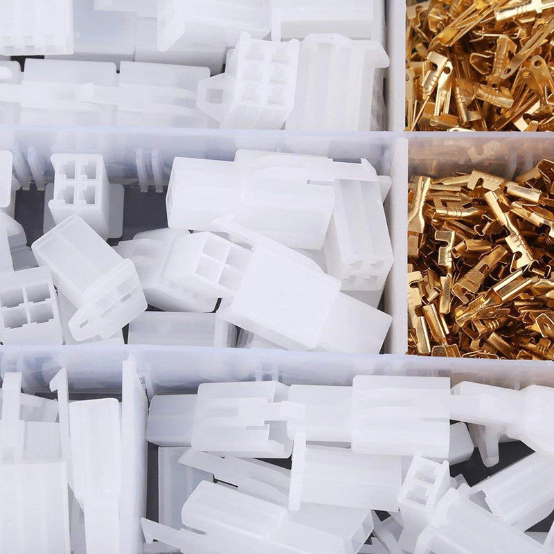 380Pcs Wire Connectors 2.8MM 2, 3, 4, 6 Way Wire Connectors Housing Terminal Female & Male Kit Car Motorcycle Connectors