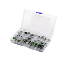 150PCS 15 Value 100V 0.33NF- 470NF Polyester Film Capacitor Assortment Kit Plastic Box