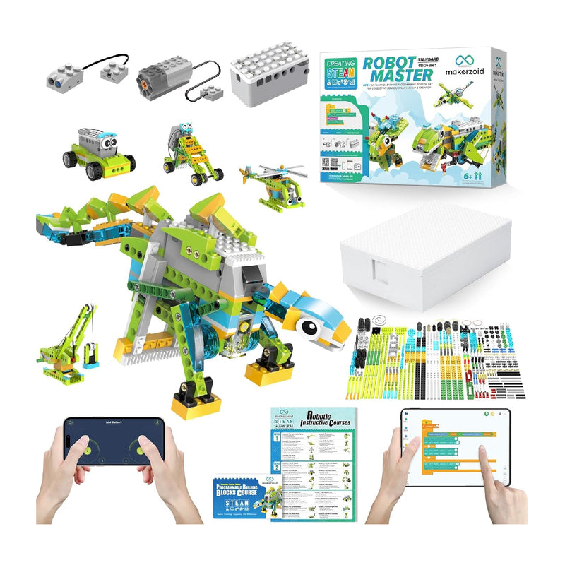 makerzoid 200-in-1 Programmable Robotics Kit DIY Robotics Kit With 200+ Projects  STEM Learning Robot Kit For Kids Programmable Robot Kit Build the Future, One Robot at a Time