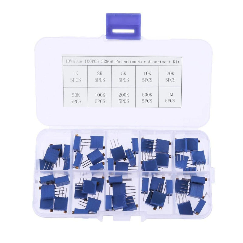 3296W 1K-1M Multi-Turn Trimmer Potentiometer Variable Resistor DIY Kits Variable Resistor Assortment Kit