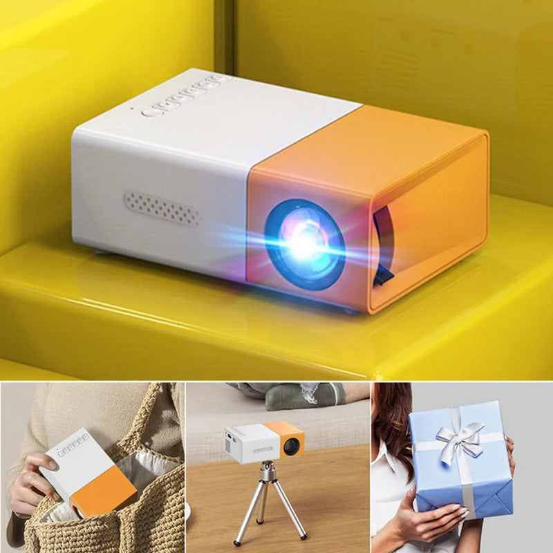Portable Mini Projector Home Theater LED Projector with Remote Controller 1080p HD