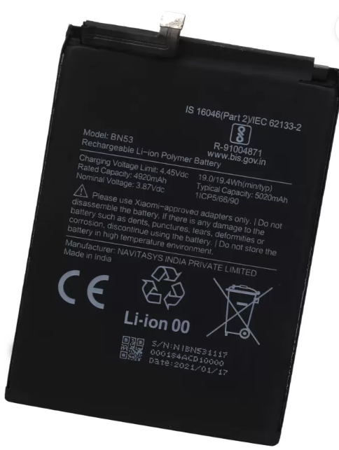 BN53 4920mAh Mobile Battery For Redmi Xiaomi Mi Note 9 Pro