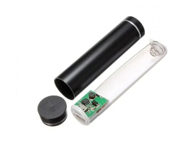 5V USB Aluminium Body Power Bank Case for 18650 Battery-BLACK