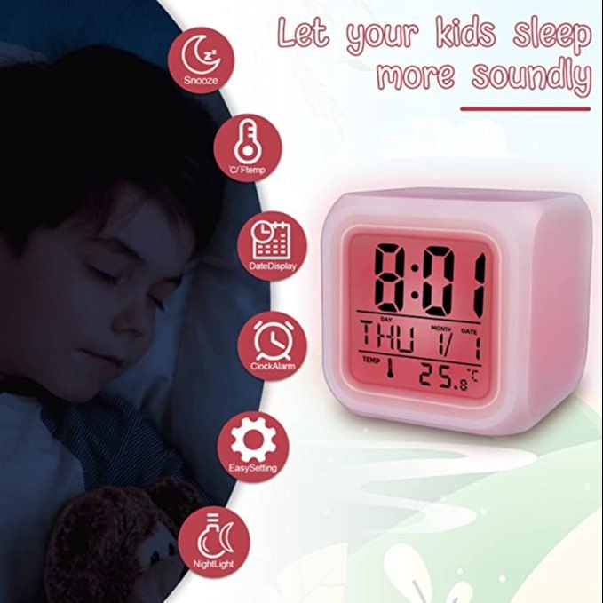 Digital Smart 7 Color Change Digital LED Alarm Clock