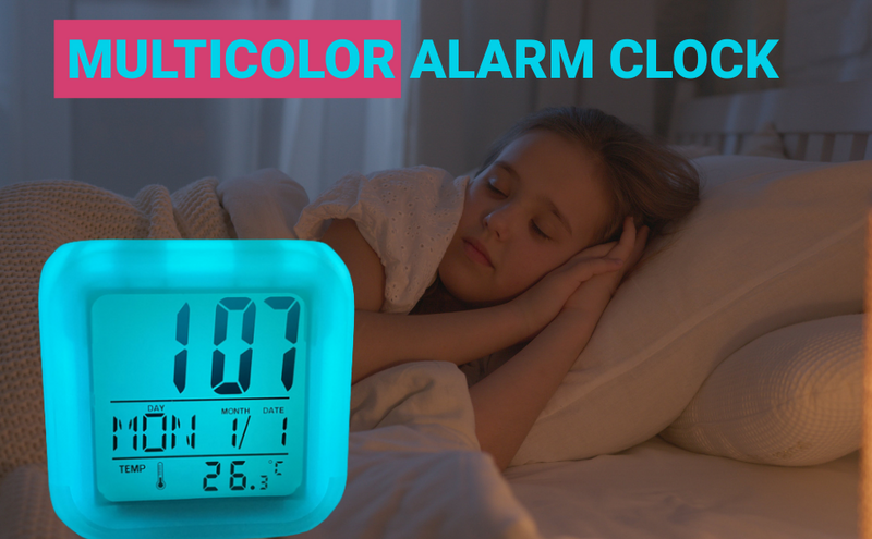 Digital Smart 7 Color Change Digital LED Alarm Clock