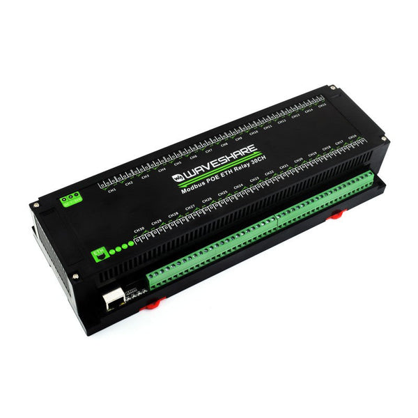 30-Ch Ethernet Relay Module, Modbus RTU/Modbus TCP Protocol, PoE Port Communication