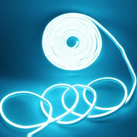 12V Neon Flexible LED Strip Light 50 Meter (Ice Blue)