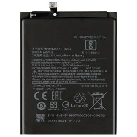 MI REDMI NOTE 9/ BN54 5000mAH Lithium Polymer battery