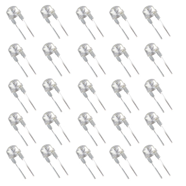 8mm Clear White Straw Hat LED 3Chip (7000-9000 K)